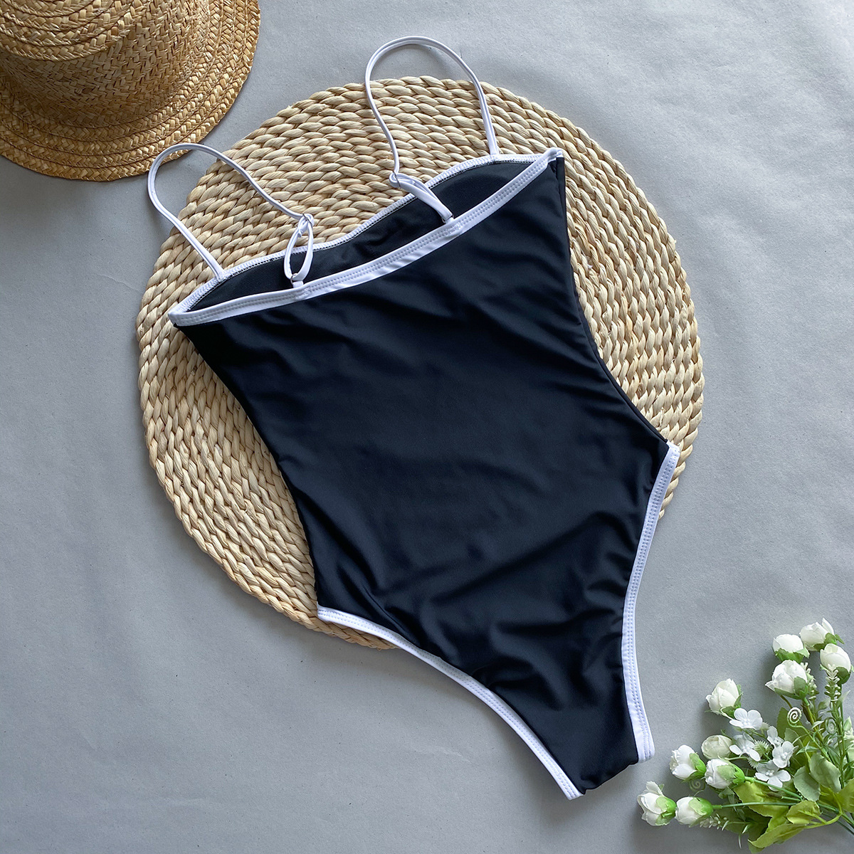 Patchwork One Piece Swimsuit